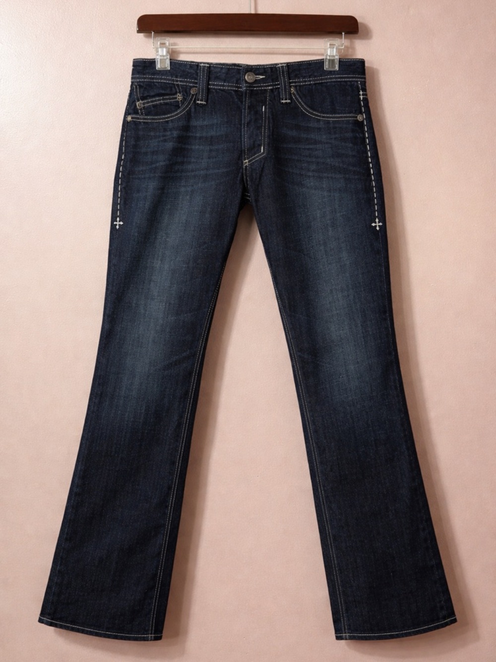 Affliction Black Premium Jeans 30x33 Men’s Dark Wash Bootcut Distressed Y2K